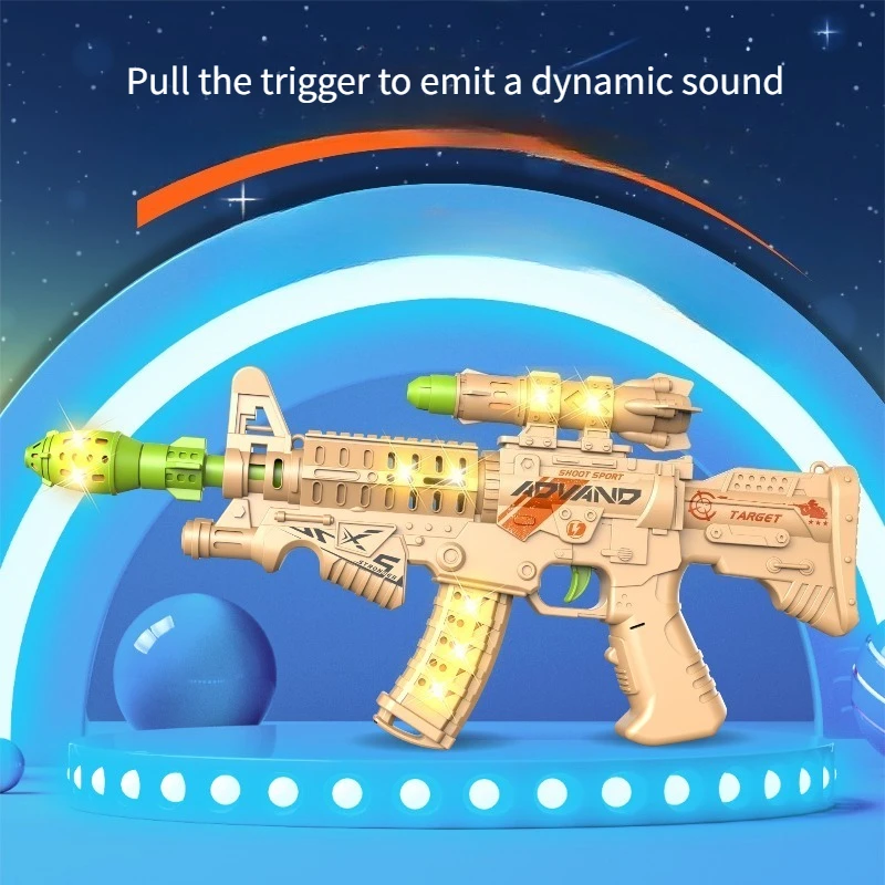 Pistolet optique acousto missile, effet sonore et lumineux, mitraillette, jouet pour petit garçon, jouet éducatif sûr sans cuisson, cadeaux pour enfants