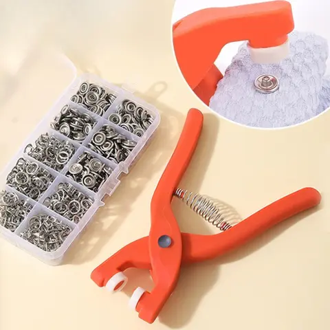 Snap Button Kit with Hand Pressure Pliers 50pcs Snaps , Metal Snaps for Sewing, Sewing Snaps for DIY Crafts Clothes Hats