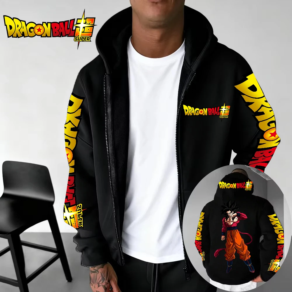 

New Dragon Ball Series Clothing for Autumn/Winter 2025: Pure Cotton Zipper Hoodie with Japanese Anime Pattern Printing