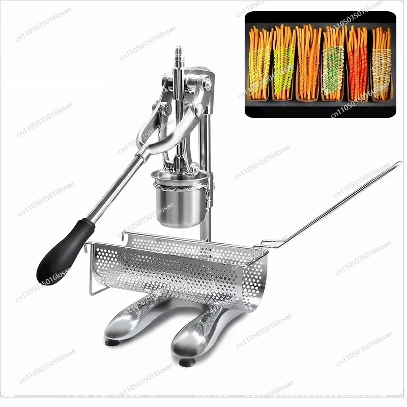 For Manual Stainless Steel French Fries Juicer 30cm Extra Long French Fries Maker Mashed Potato Machine
