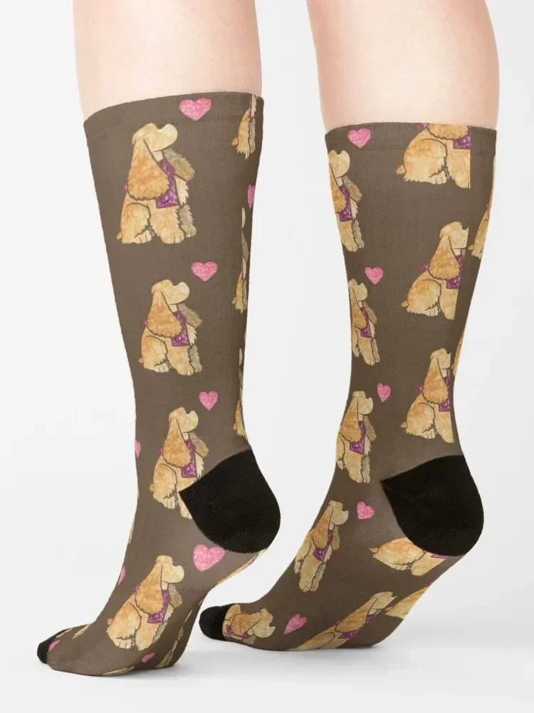 Watercolour American Cocker Spaniel dog (buff) Socks FASHION colored summer short Socks Girl Men's