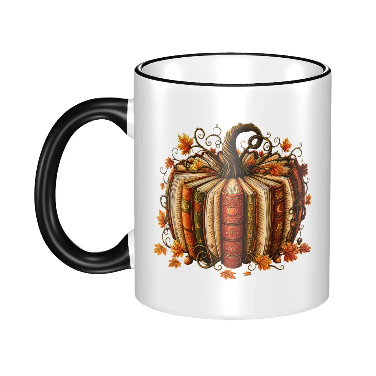 New Arrival Halloween Fall Reading Pumpkin Book Merch Mug Fun Coffee Cup