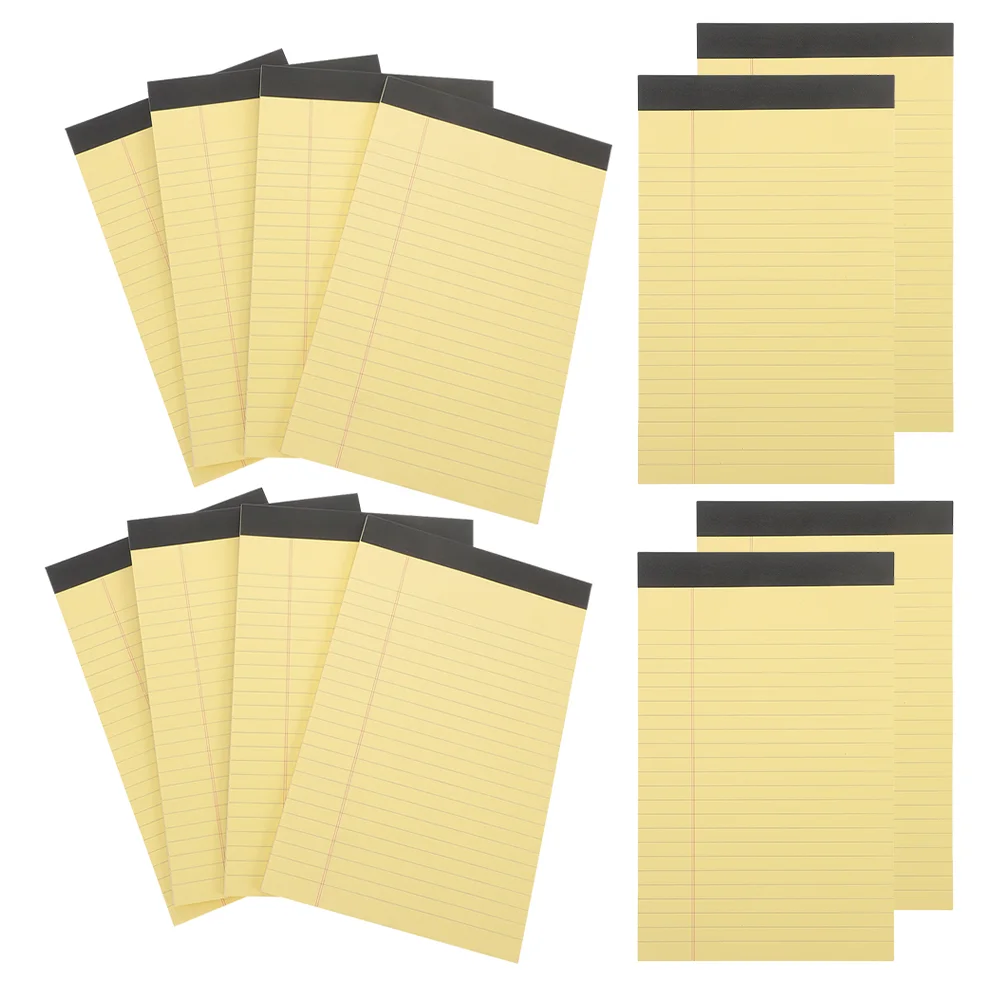 12 Pads Lined Note Message Notepad for Work Mini Legal Yellow Notepads College Ruled Notebook Student