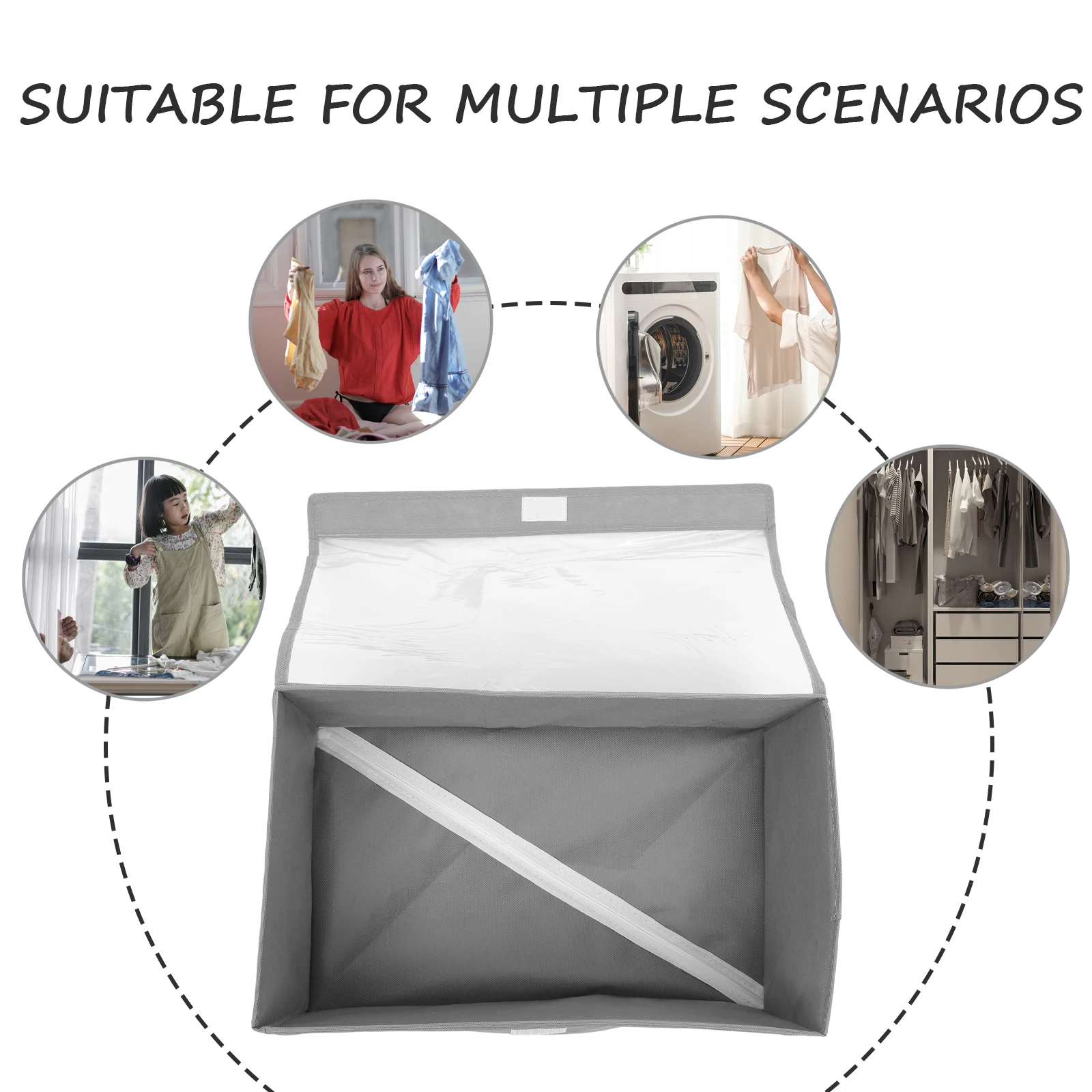 

Foldable Clothes Organizer Closet Organizer Large Capacity Lightweight Storage Bin For Clothes Underwear Pants With Handle