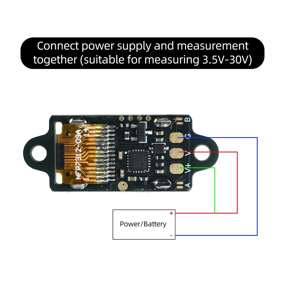 Ultradünnes Mini-Digital-Voltmeter DC 0-30V OLED-Display Spannungsmessung mit Displayschutzfolie und Rahmen – Detail 7