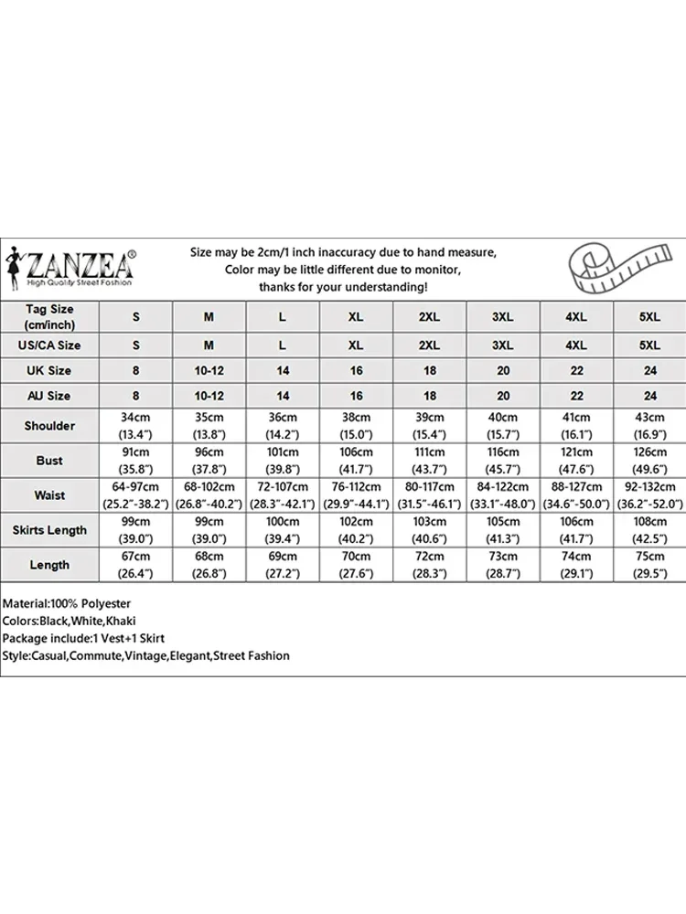 ZANZEA ฤดูร้อน 2 ชิ้นชุดชุด 2025 แฟชั่นผู้หญิงสบายๆหลวมชุดเสื้อกั๊กวันหยุดยาวจีบกระโปรงชุดการจับคู่ชุด