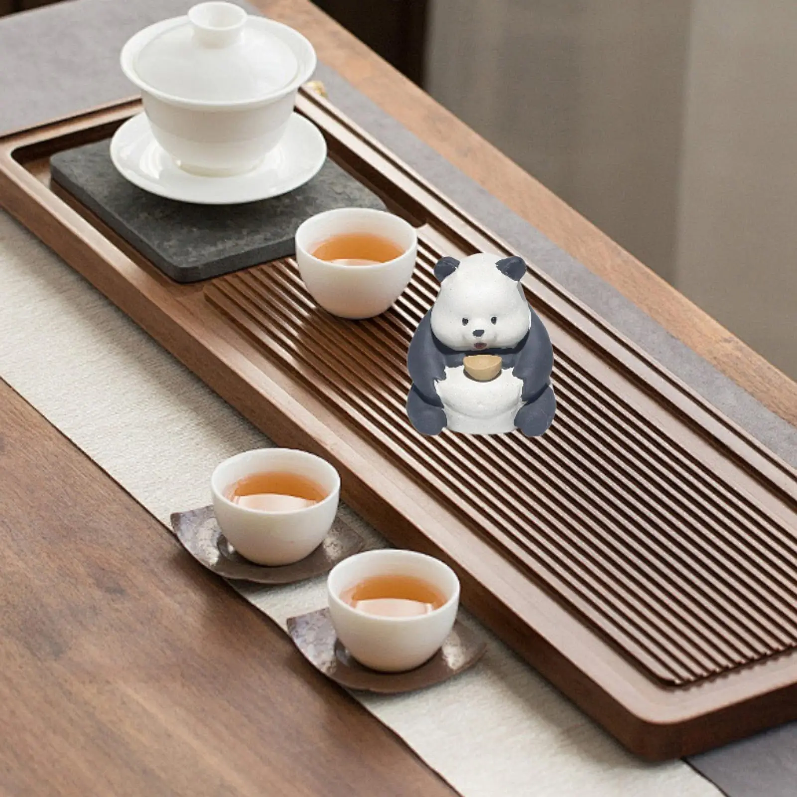 Panda Statue Desktop Office Sculpture Decorative Ornament Chinese Tea Pet for Tea Lovers Bedroom Tearoom Home Office Living Room