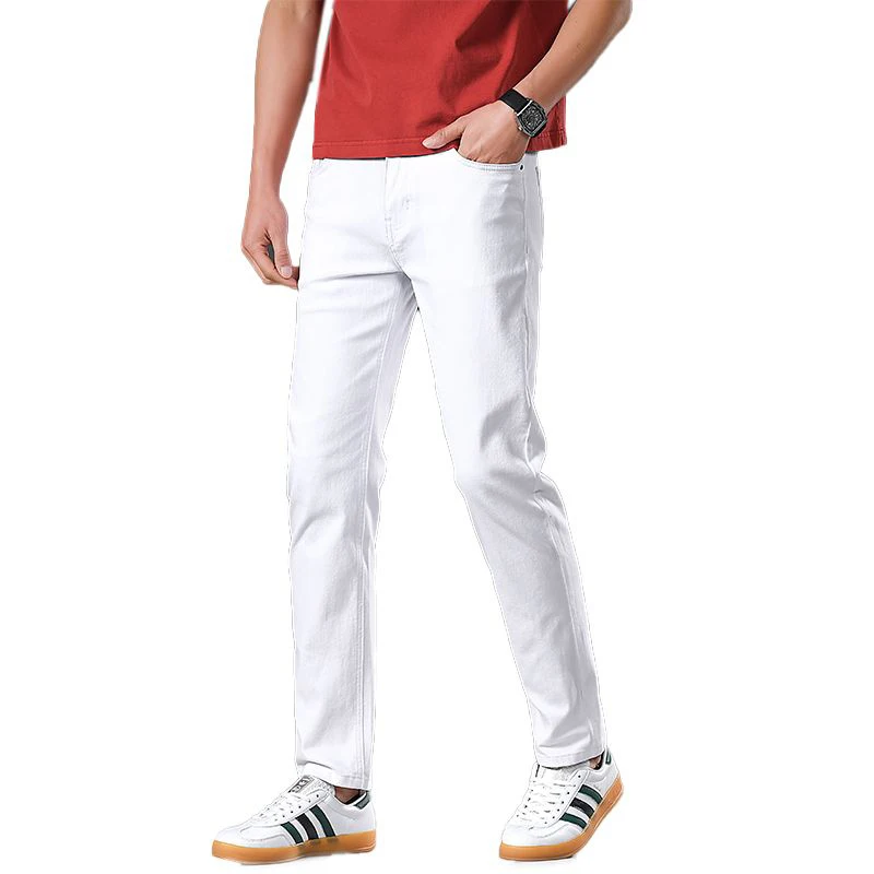 

Новые мужские повседневные брюки больших размеров на весну-лето: прямые, эластичные, свободные, высококачественные, разноцветные, универсальные