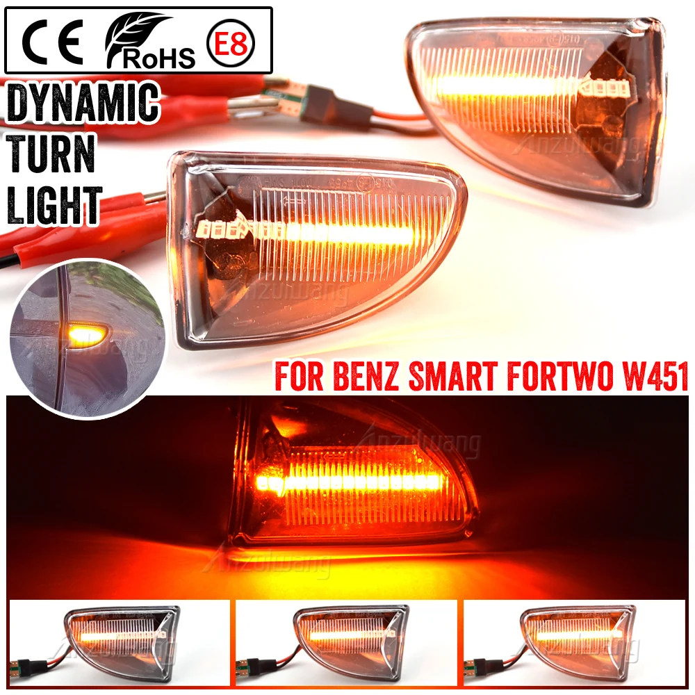 For Mercedes-BENZ Smart Fortwo W451 Coupe/Cabrio LED Dynamic Marker Light Turn Signal Light view 6