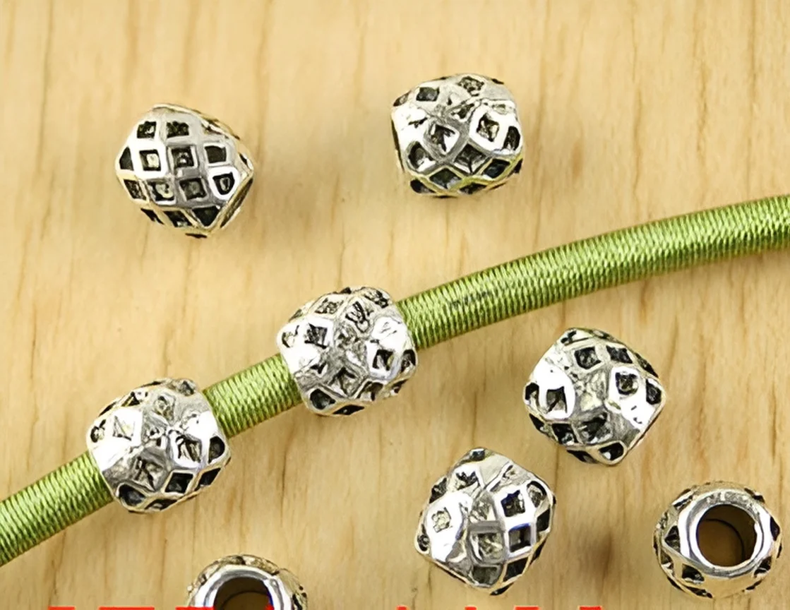 

20pcs 8mm Alloy matel tibetan silver textured spacer beads HWH2754