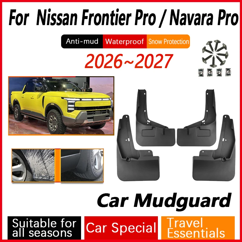 Car Mudguards For Nissan Frontier Pro Navara Pro 2026 2027 Anti-splash Auto Flares Splash Guards Mud Flaps Mudflaps Accessorios
