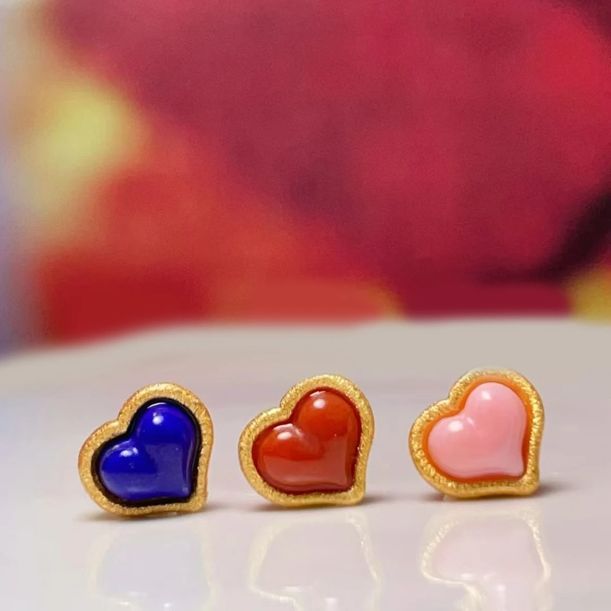2Pcs Heart Shaped Beads Pendant Southern Red Isolation Beads For Jewelry Making DIY Necklace Bracelet Earrings Accessory