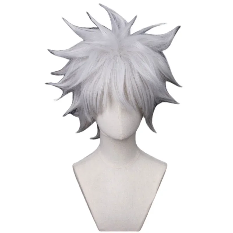 Hunter x Hunter Killua Zoldyck Cosplay Costume Number 99 Badge Halloween Christmas Party Cosplay Suit Shirt Short White Wig