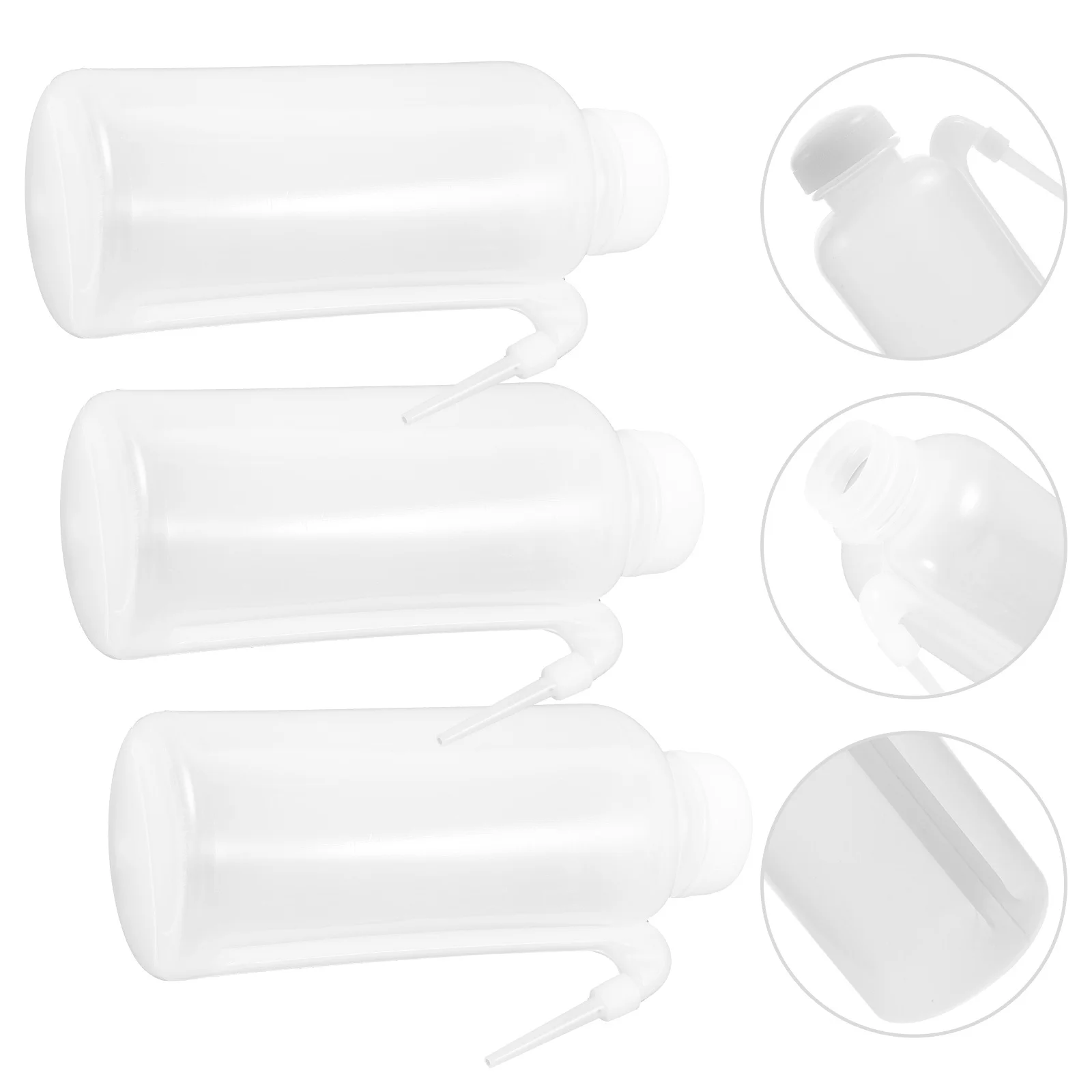 

3pcs 500Ml Narrow Tip Wash Bottle Portable Plastic Cleaning Bottle For Eyelash Watering Tattoo Care Refillable Lab Use