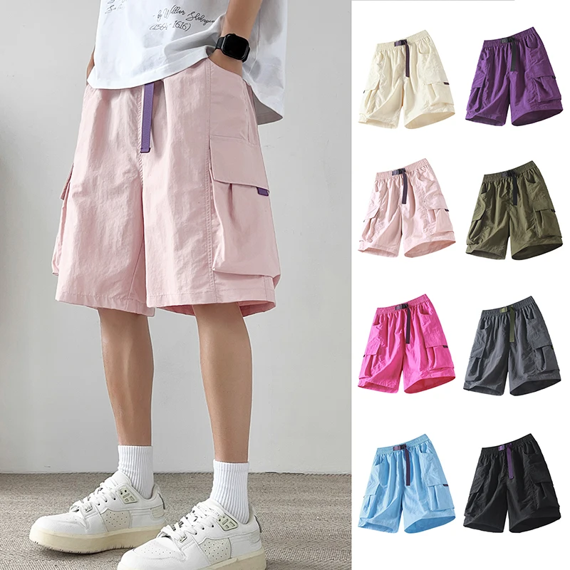Sommer-Cargo-Shorts für Herren im amerikanischen Stil, lockere Passform, lässige Fünf-Viertel-Hose, Sport, Outdoor, atmungsaktiv