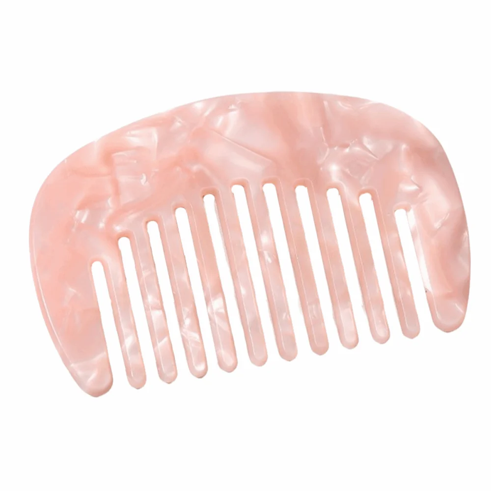 Marble Pattern Acetate Hair Comb Wide Tooth Pocket Comb Women's Anti-Static Hair Comb Lightweight Multi Color Scalp Massage Comb