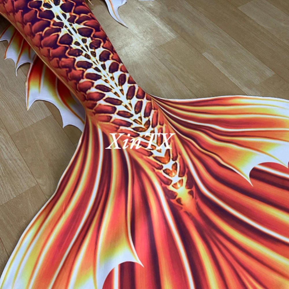 Adult Woman Mermaid Tail Swimsuit Swimwear Stereoscopic Thickened Fabric HD Print Aquarium Performance Cosplay Original Design