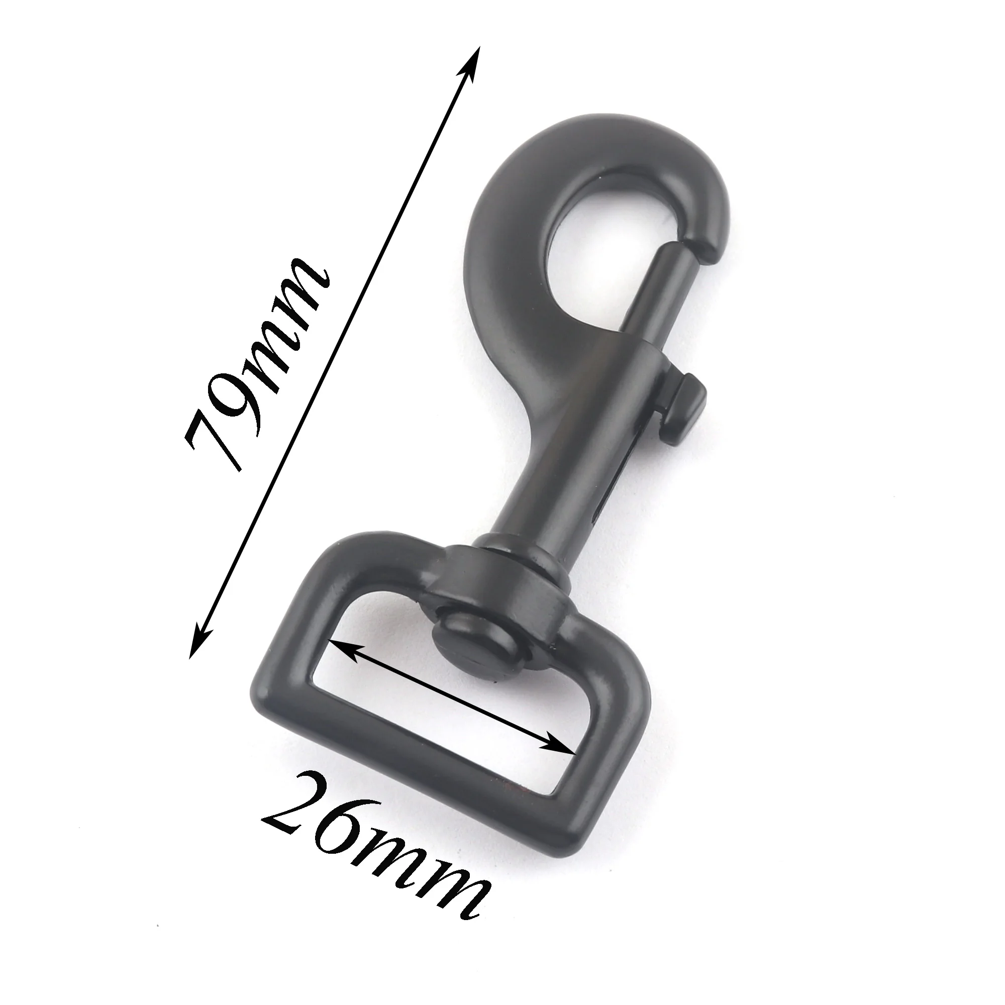 20mm/26mm Black Metal High Quality Lobster Swivel Clasp Large Swivel Clasp Bag Trigger Snap Hook Push Gate Leash Strap Webbing