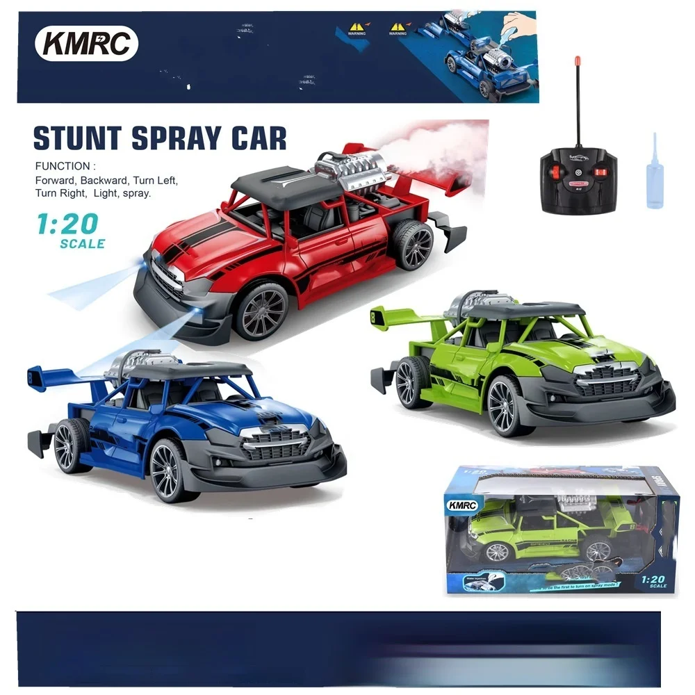 1:20 Remote Control Light  Spray Remote Control Drift Racing Car Electric Car Drop Resistant Alloy Stunt Remote Control Toy Boy