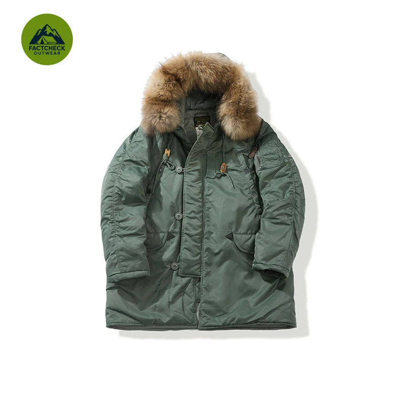 FACTCHECK EU US Size Luxury Quality Outdoor Wear Windproof Jacket Coat Thick Mid-Length Parka Coat Detachable Fur Collar