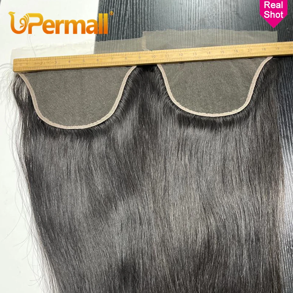 Upermall Perruque Naturelle Brésilienne avec Closure en Dentelle, Cheveux Lisses, 9x6, 2x6, Pré-Plumé, Peut Être Atteinte, Partie Profonde