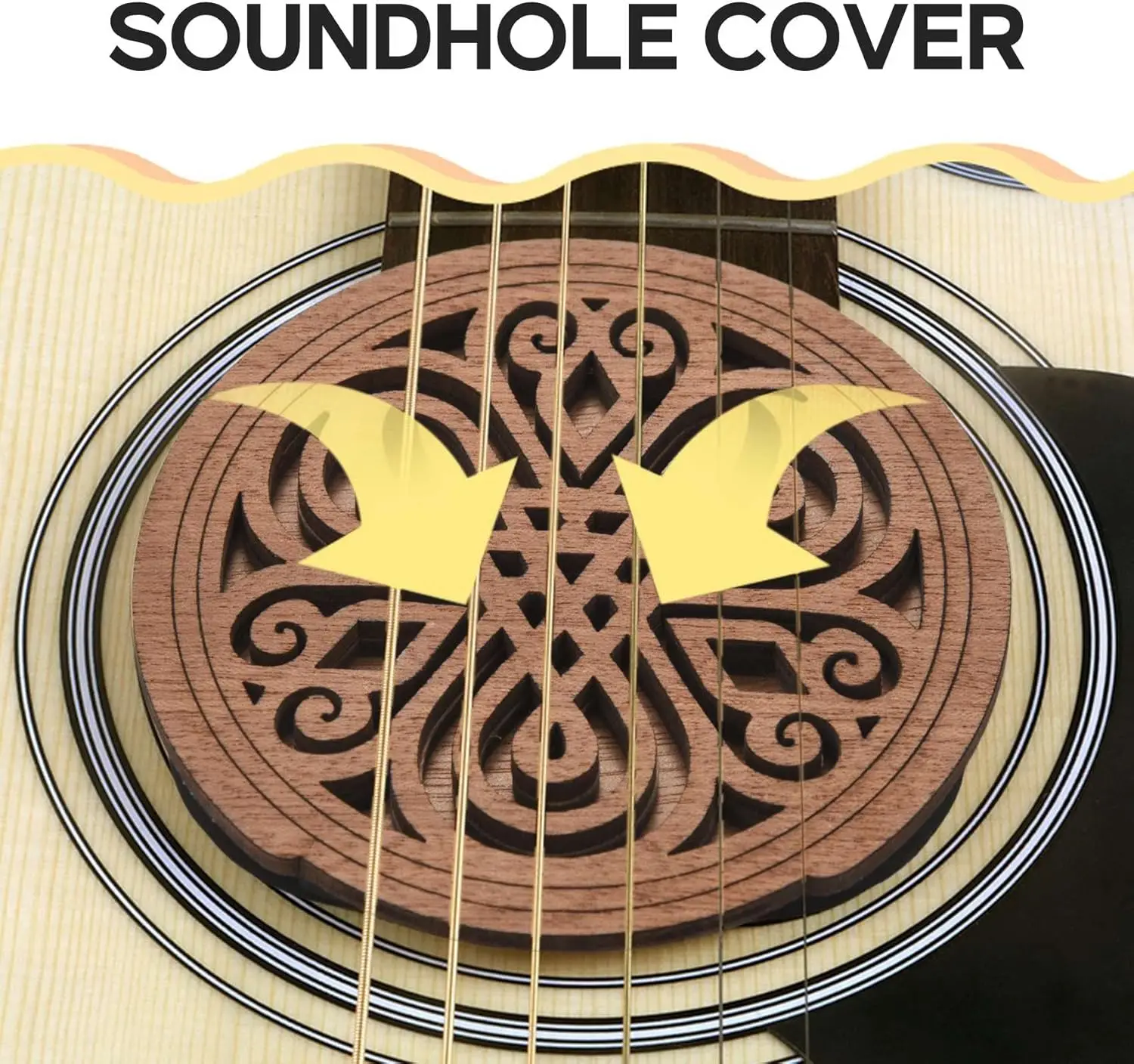 Wooden Guitar Soundhole Cover Sound Hole Cover Guitar Block Protector For Acoustic Classic Guitar 41 Inch view 2