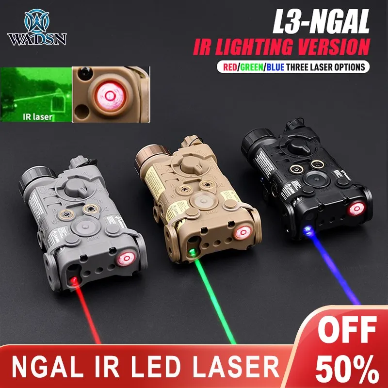 WADSN Tactical L3 NGAL Red Green Laser IR Aim Sight IR Led Illumination Strobe Momentary Airsoft Hunting Weapon Sight