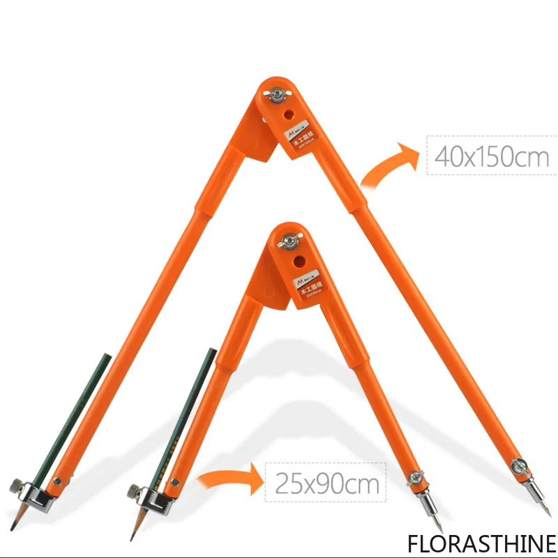 Carpenter Precision Pencil Compasses Large Diameter Adjustable Dividers Marking and Scribing Compass for Woodworking