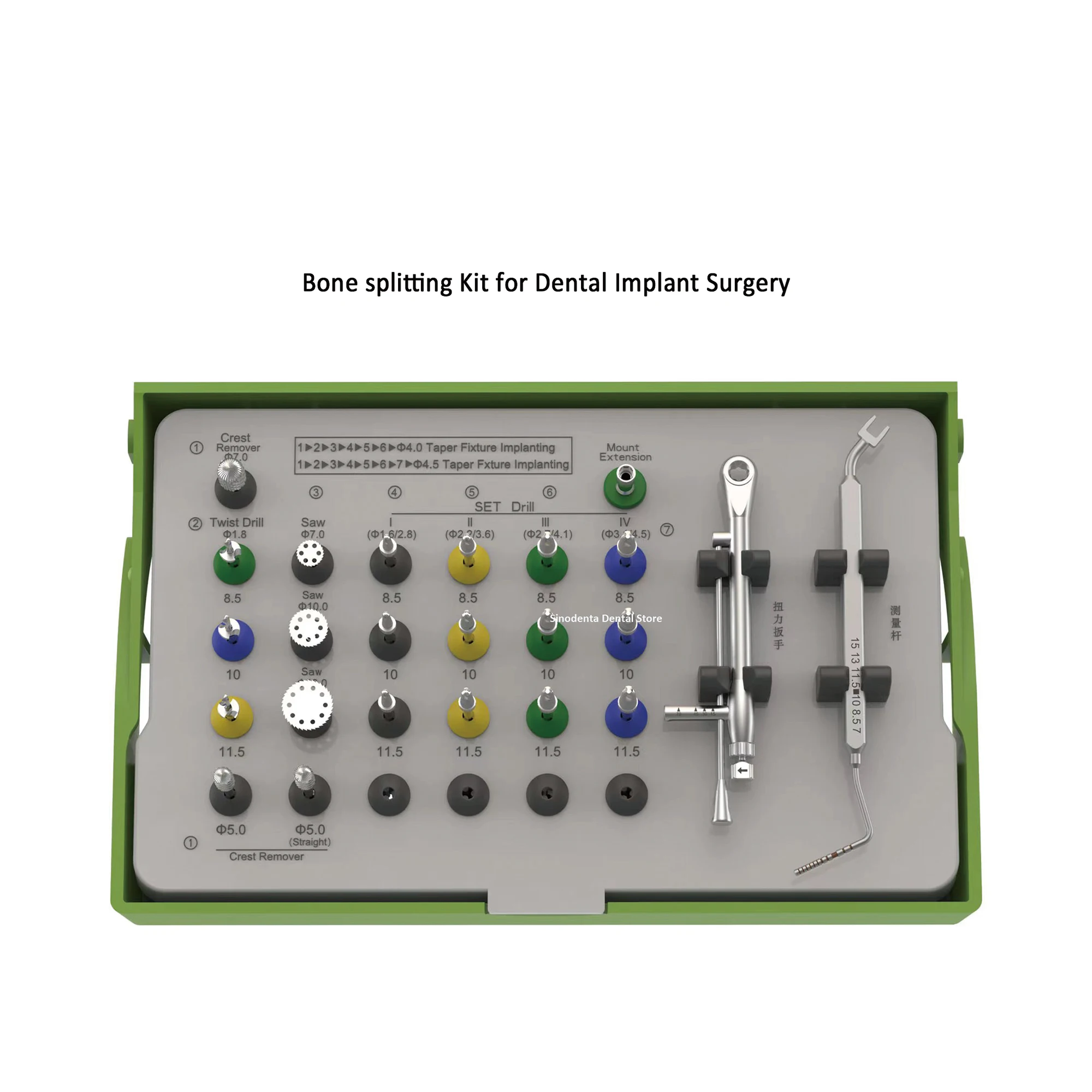 Dental Implant Bone Splitting Tool Set Bone Compression Kit Dental Implant Surgical Sinus Lift Expander Screw Kit for Implant