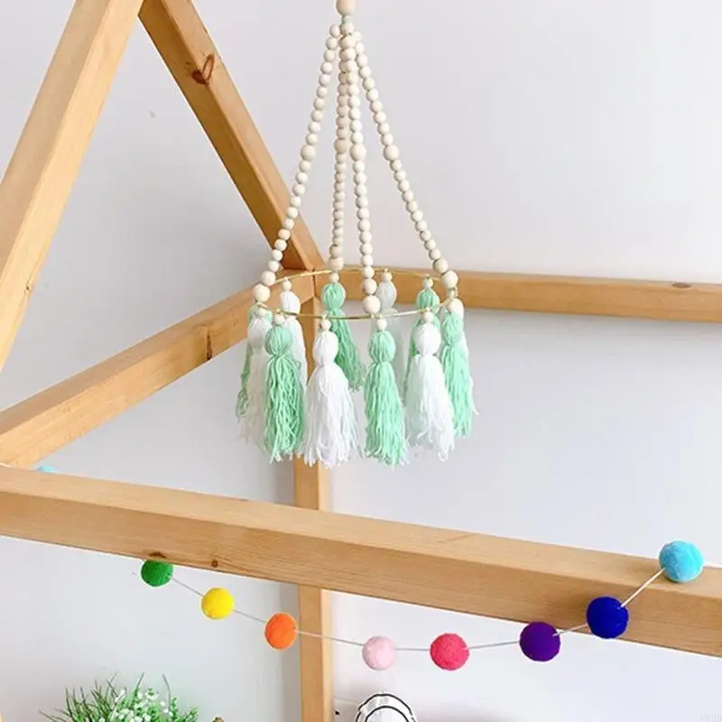 F62d bébé berceau perles en bois