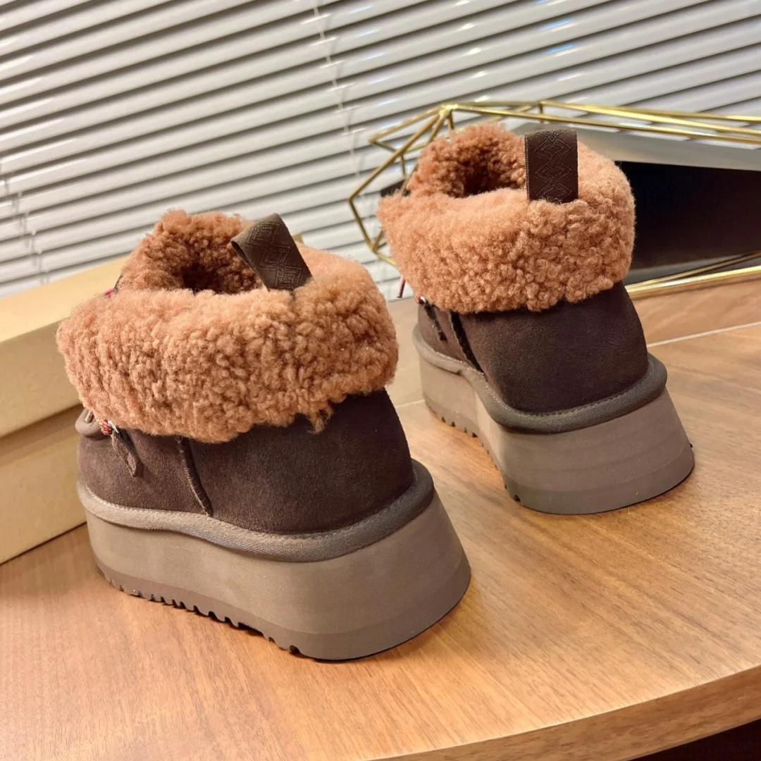 العلامة التجارية الفاخرة Funkarra المقصورة الكفة أحذية رياضية المرأة الشتاء أحذية دافئة سميكة سوليد حذاء من الجلد حذاء كاجوال مبيعات المصنع مباشرة #5