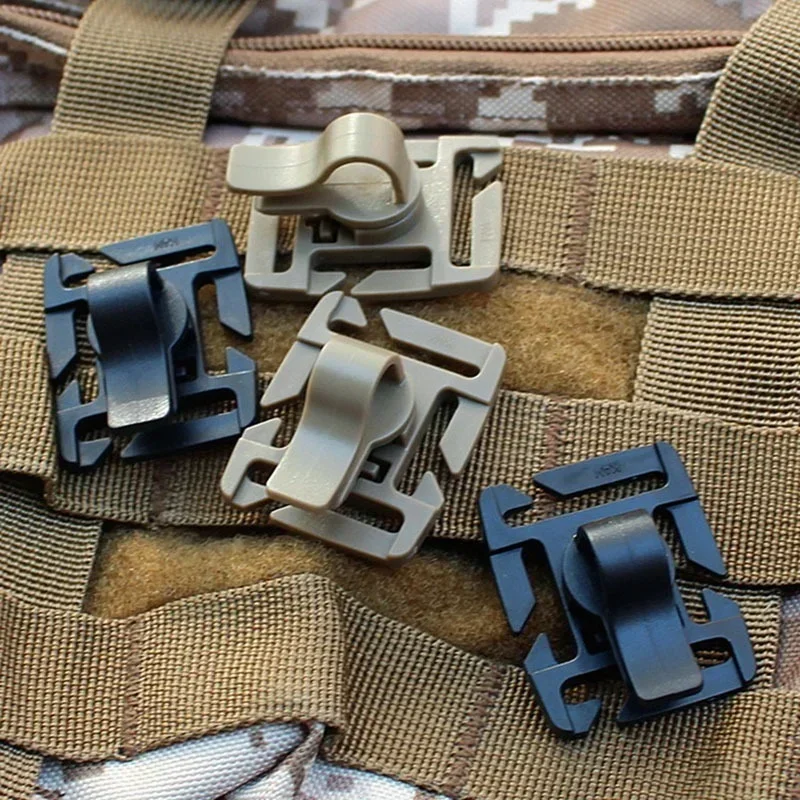 2PCS Rotatable Drinking Tube Clip Molle Hydration Bladder Drinking Straw Tube Trap Hose Webbing Clip for Camelbak-Water Pack Bag