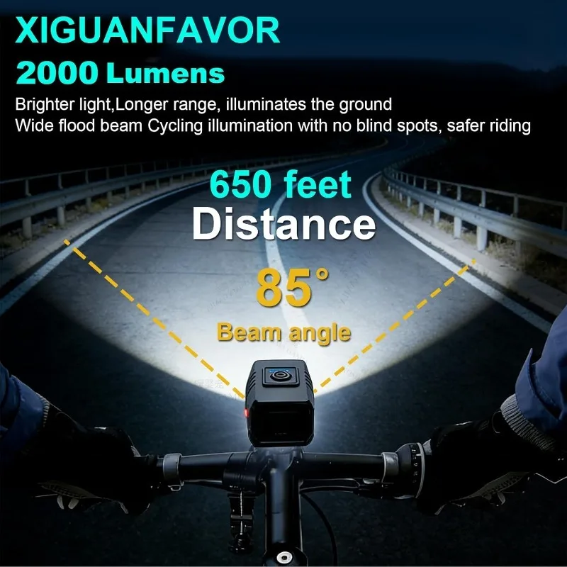 Cycling Flashlight Waterproof Bicycle Headlight LED Ultralight Handlebar Lights Bike Front Light Type-C Rechargeable Bike Lamp view 3