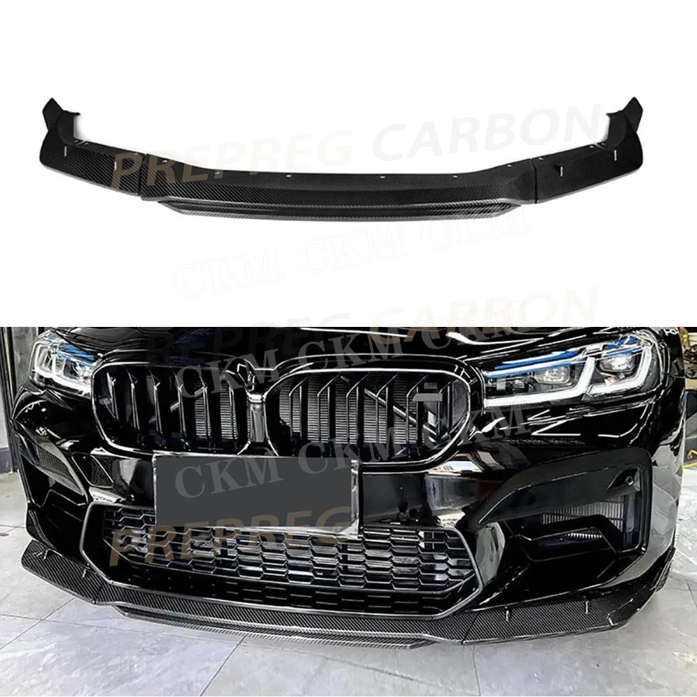 

Carbon Fiber 4Pcs/Set Front Bumper Chin Lip Spoiler For BMW 5 Series F90 M5 2021+ Car Bumper Guard Apron Accessories