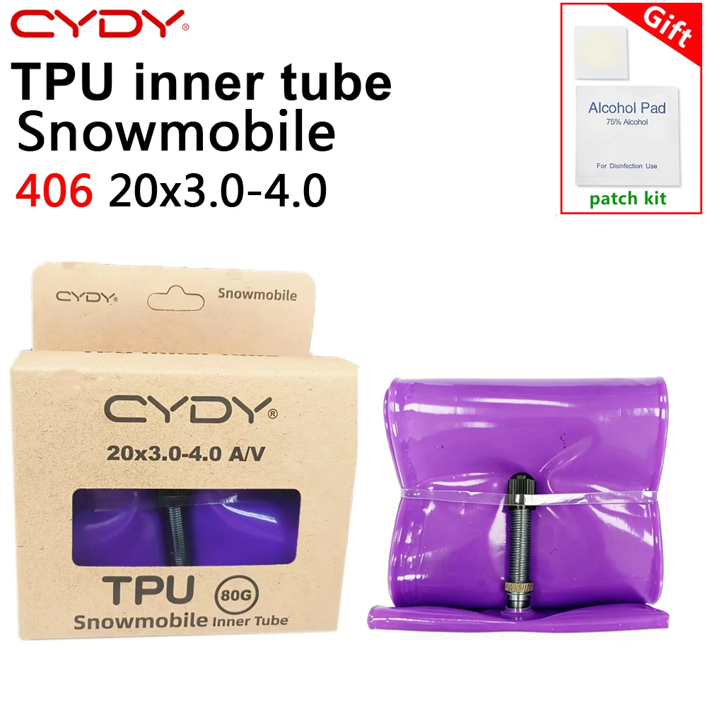Câmara de Ar TPU CYDY para Bicicleta de Neve e MTB 406 20x3.0 3.5 3.8 4.0 Polegadas Pneu 20er Componentes de Ciclismo