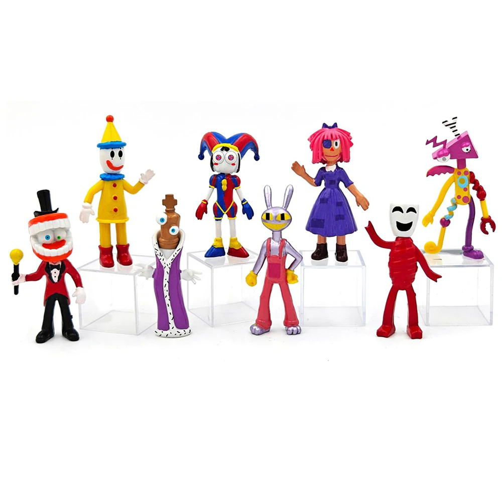 8Pcs/Set The Amazing Digital Circus Anime Figure Ragatha/Jax/Pomni Action Figure PVC Collection Model Doll Toys Room Decorations