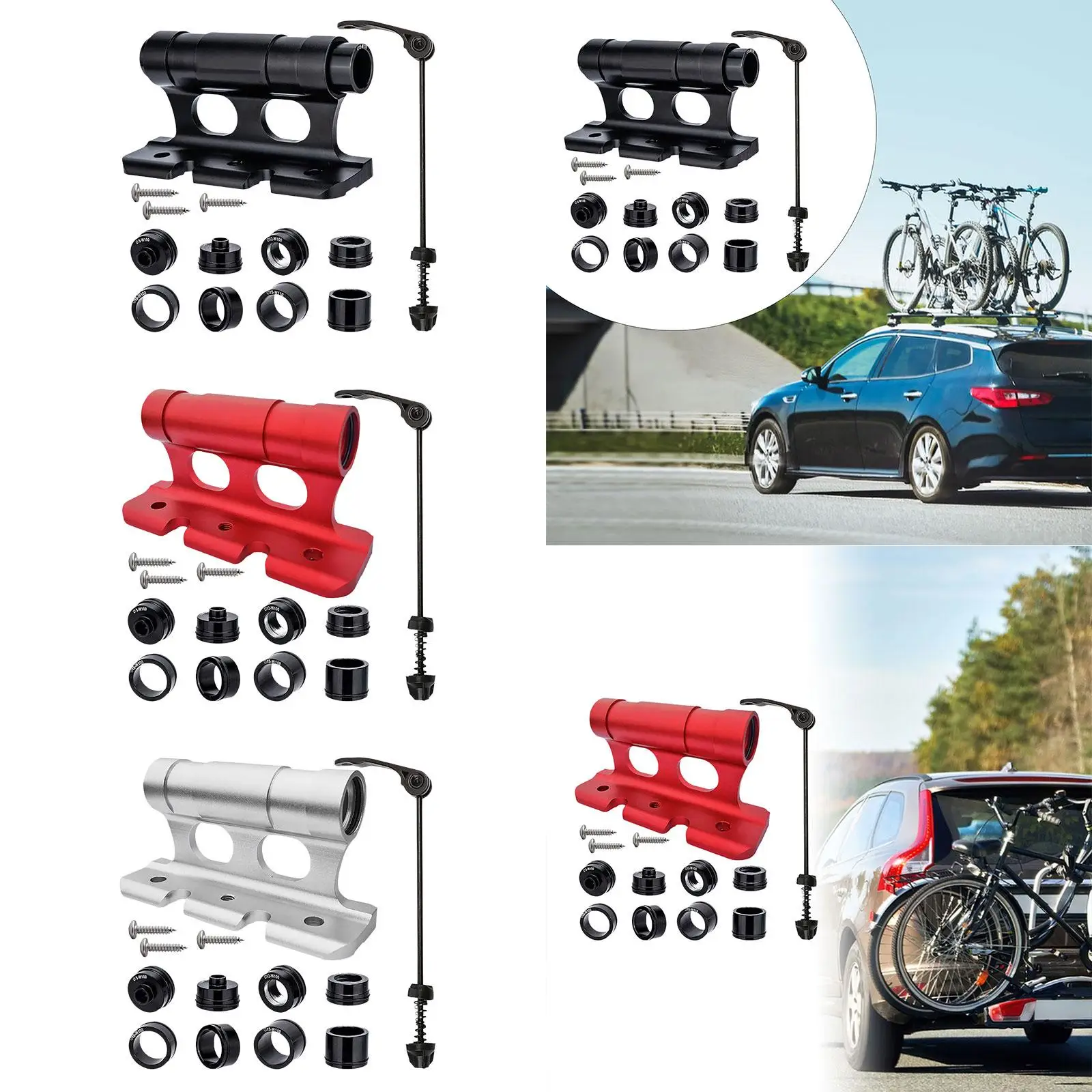 Bikes Block Fork Mount with Quick Release Skewer Bike Car Roof Mount for Luggage Rack Cross Bar Truck Bed Car Rack Storage