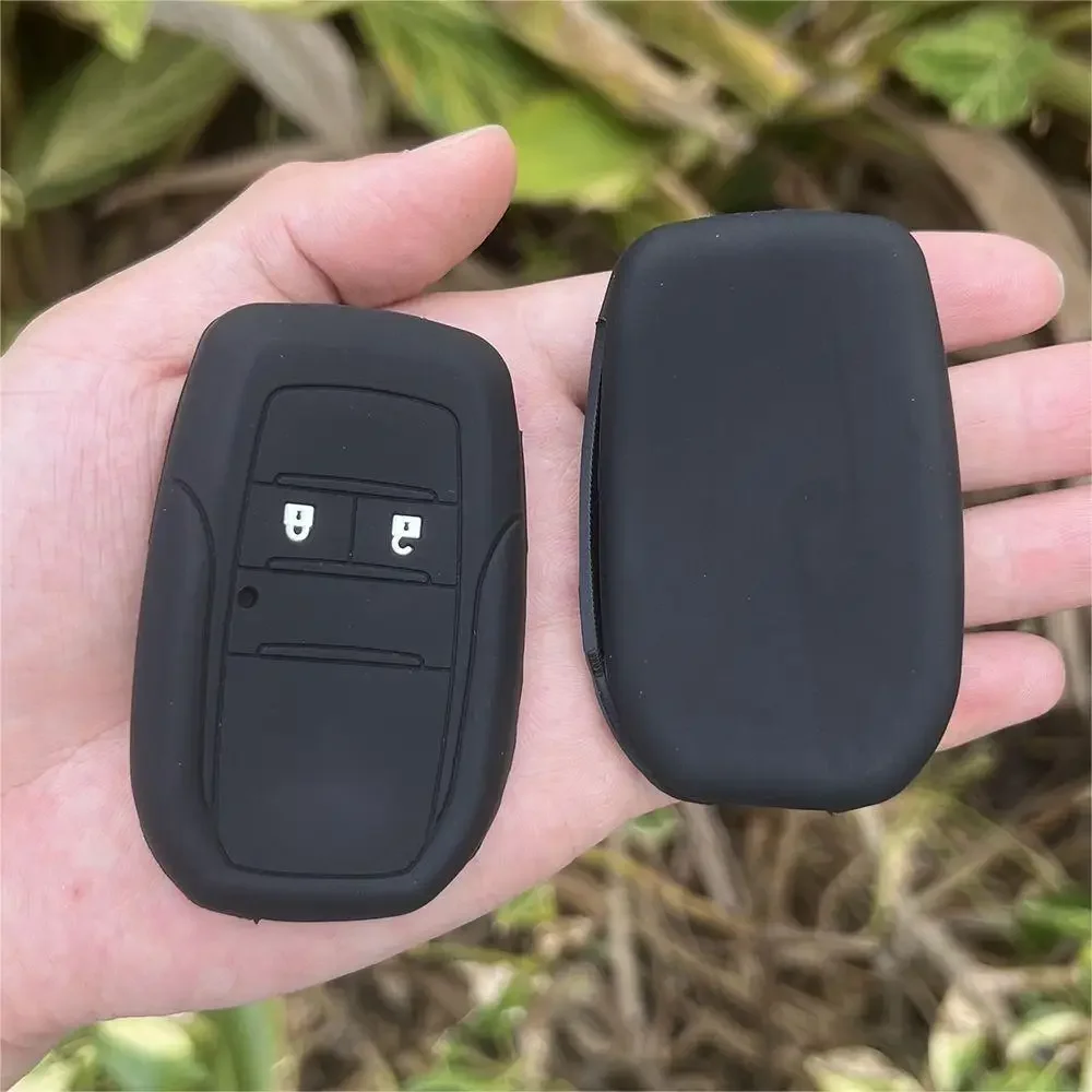 Silicone Protector Car Key Cover Case for Toyota Camry Corolla Reiz RAV4 Crown 2 Button Flip Folding Remote Keychain Accessories