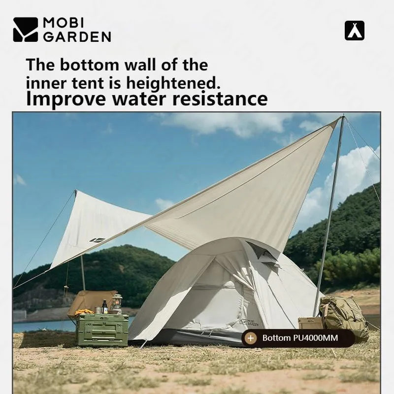 MOBI GARDEN New Cold Mountain Tent Outdoor 2-4 Person Camping Tent