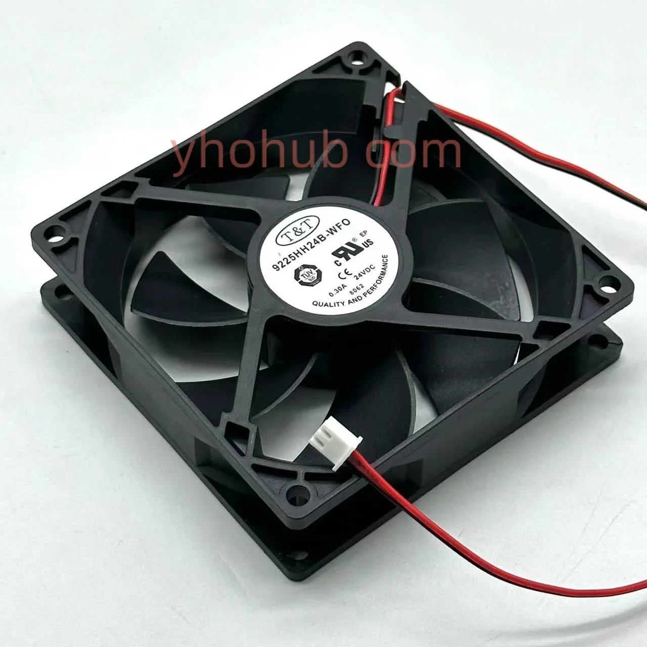 T&T 9225HH24B-WFO DC 24V 0.30A 92x92x25mm 2-Wire Server Cooling Fan