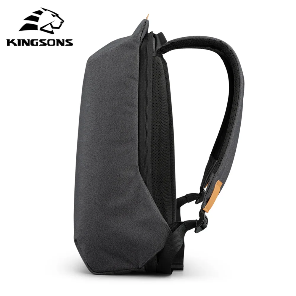 Kingsons Men Anti-theft Backpack 180 Degree Open 15.6 Inch Laptop Backpack Splash-proof School Bag With USB Charging for Boys