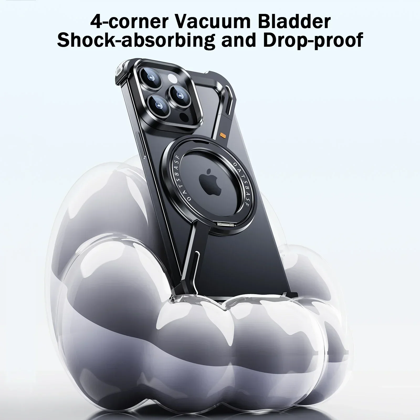 Eary Z Shape for iPhone 16/15/14 Pro Max Frameless Phone Case Compatible for MagSafe Standard Protection Magnetic 13 Pro Cover