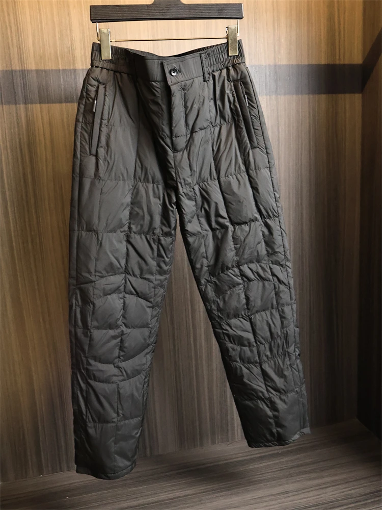 

Уличные морозостойкие теплые мужские брюки Thiened 90 Du down, водонепроницаемые прямые повседневные пуховые брюки, модные зимние модные брюки из полиэфирного волокна
