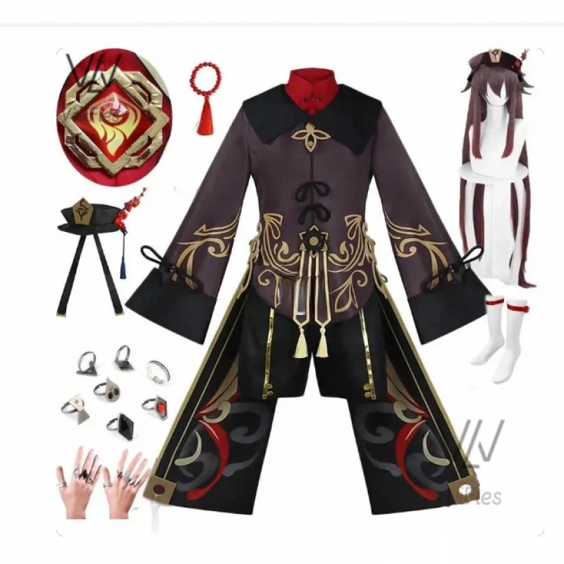 

Impact Hutao Cosplay Costume Shoes Uniform Wig Chinese Style Halloween Costumes for Women Game Hu Tao