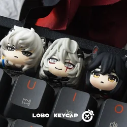 Arknights Lappland  Anime Key Caps Resin Layered Drip Gel Design Artisan Keycaps for Mechanical Keyboard Accessories Girl's Gift