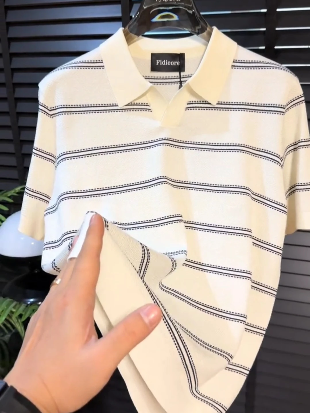 

Мужской весенний трикотажный джемпер с воротником в классическую полоску, премиум-качество, легкий, приталенный крой