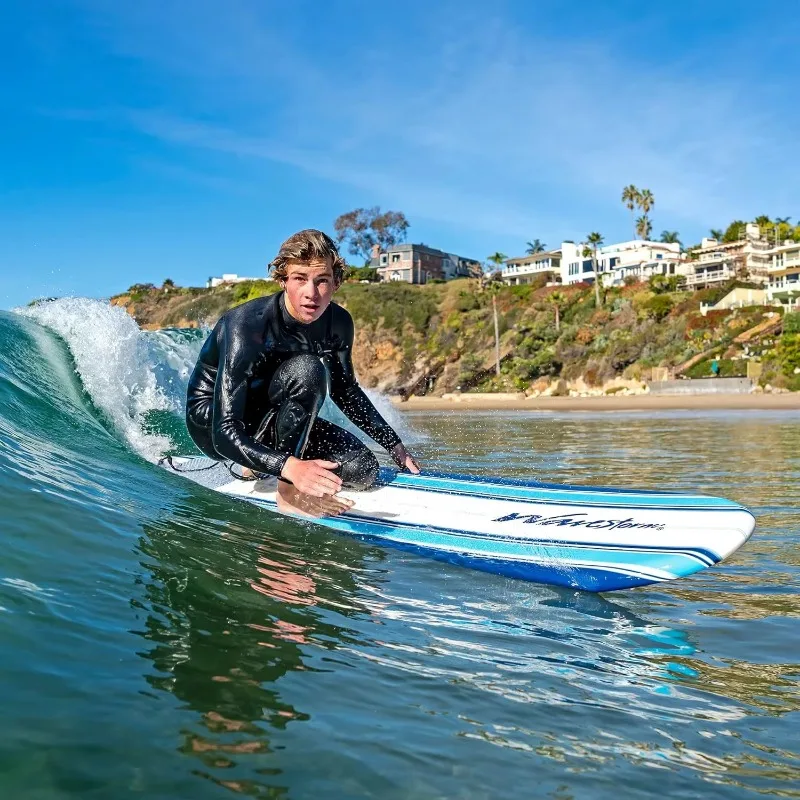 Klassisches 7-Fuß-Surfbrett-Surfbrett aus Softtop-Schaum für Anfänger und alle Surf-Levels mit Leine und mehreren