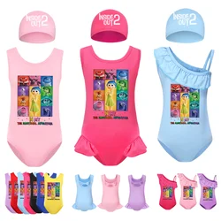 Nowy strój kąpielowy Inside Out 2 Girls JOY SADNESS Strój kąpielowy dla dzieci Carooon Ruffles Bikini Sets Baby Girl Summer Sling Swimwear Gift