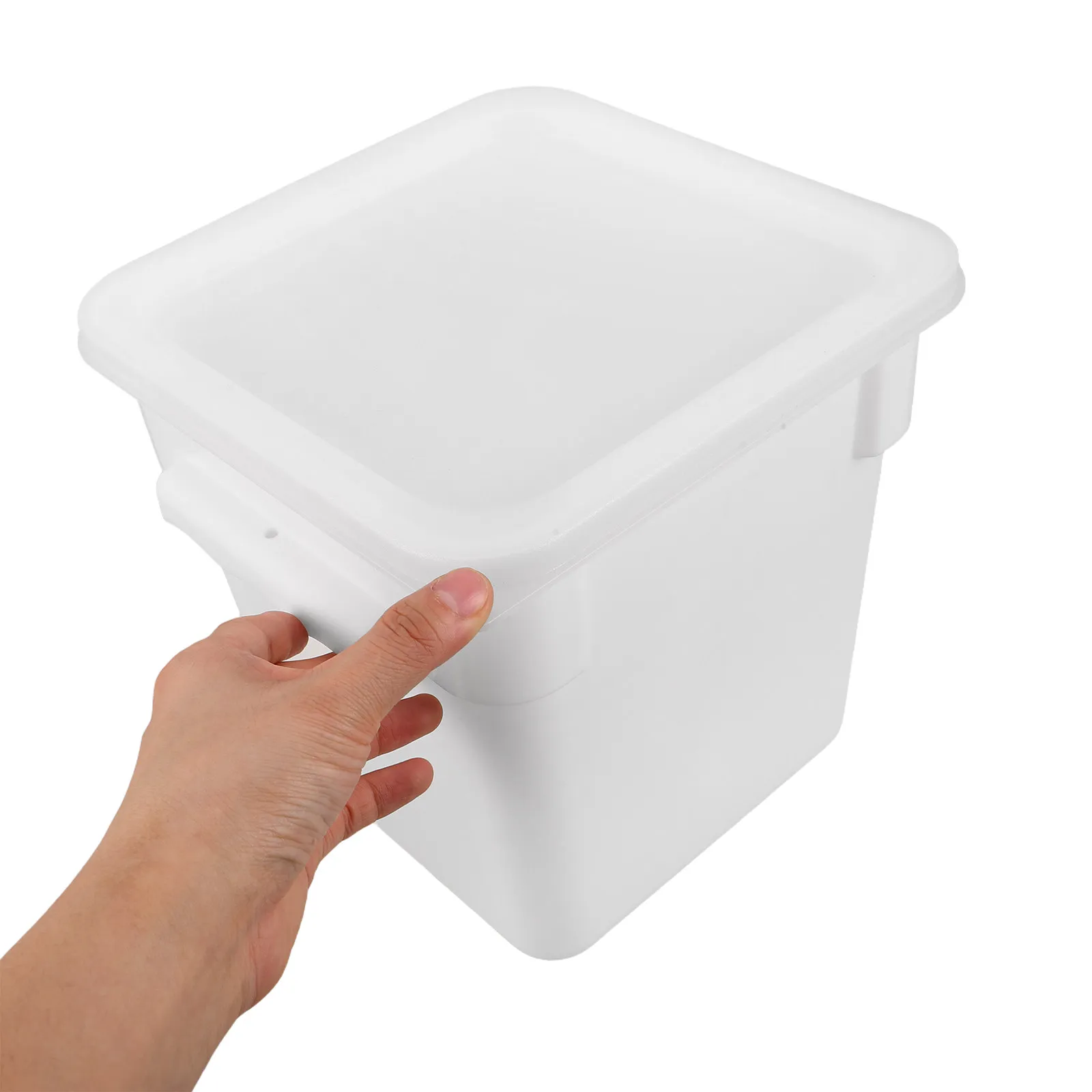 Conteneur de rangement carré de 8 L en plastique avec poignée pour réfrigérateur, congélateur, jus, lait, thé, préparation de repas, organisation de la cuisine