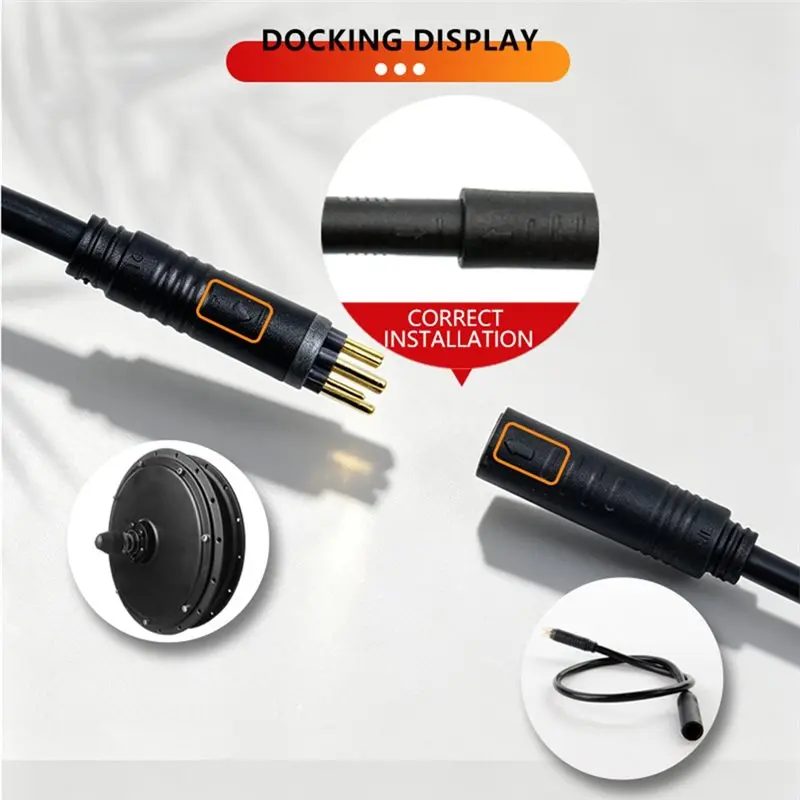 [NEWA76K!】 Motor Extension Cable(400Mm Length), 9-Core Design& Waterproof Construction 9-Pin Connector For E-Bike Conversion Kit